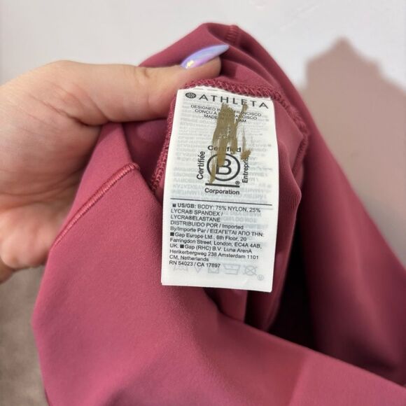 Athleta Transcend High Rise Stash Straight Crop NEW with tags Size XS Berry Rose - Picture 10 of 13